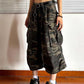 Grüne Vintage Shorts aus Gealtertem Denim im Scimitar Stil