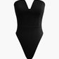 Strapless bodysuit with V-neck