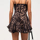 Brown Y2k strappy leopard lace dress