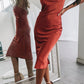 Vicenza Rust Slip Midi Dress