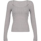 Grey Vintage Rib Two Piece Long Sleeve Knit Top