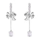 Y2K zircon pendant earrings with bow