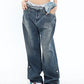 Blue denim baggy boyfriend jeans