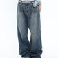 Blue denim baggy boyfriend jeans