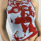 Crop tank top with vintage girl graphic