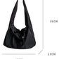 Large Nylon Drawstring Shoulder Bag Black