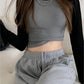 Raglan sleeve rib crop top