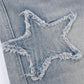 Faded vintage boyfriend jeans with star patch