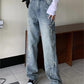 Faded vintage boyfriend jeans with star patch