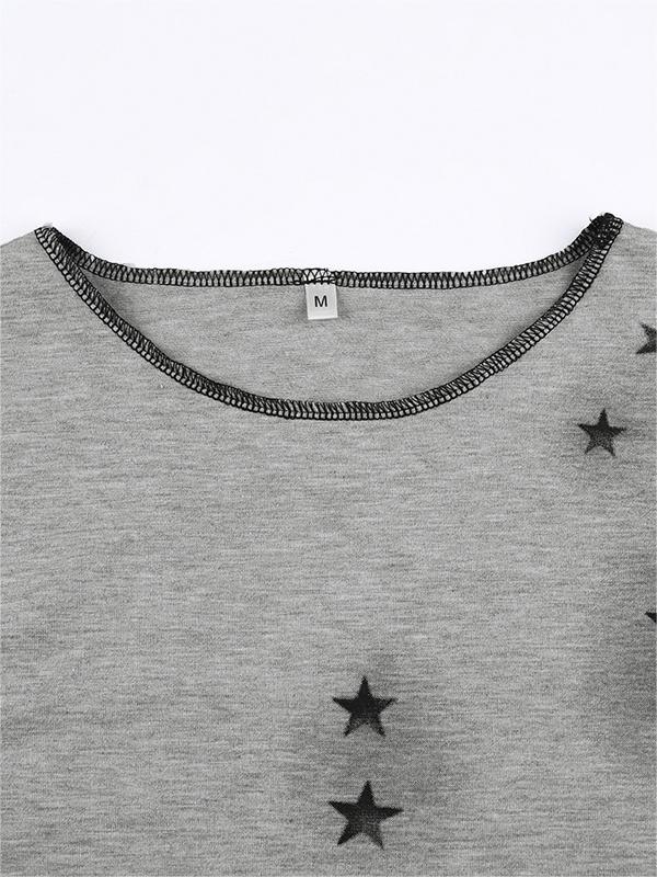 Vintage Star Long Sleeve Crop Top