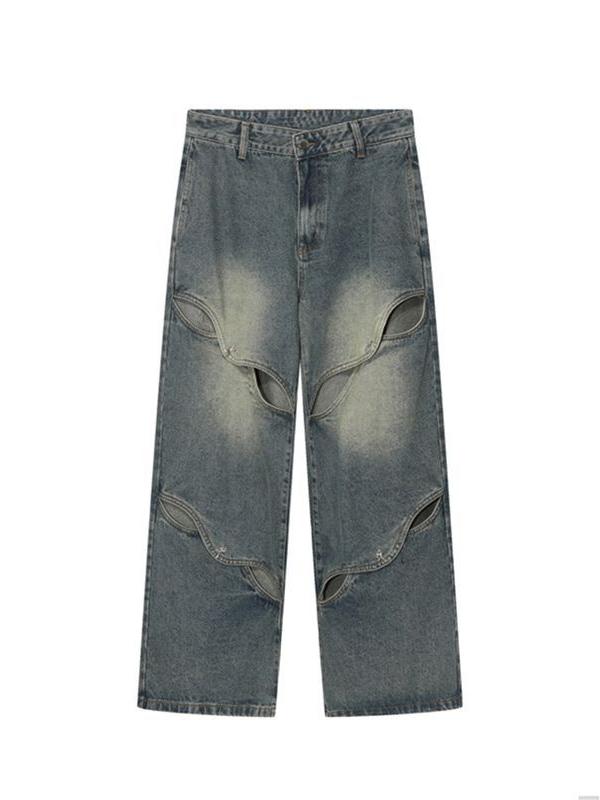 Deconstructed Faded Baggy Boyfriend Jeans