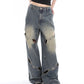 Deconstructed Faded Baggy Boyfriend Jeans