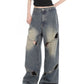 Deconstructed Faded Baggy Boyfriend Jeans