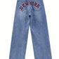 Baggy boyfriend jeans with an embroidered motif on the back