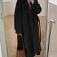 Classic long coat with lapel collar