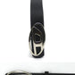 Black retro belt with silver letter logo