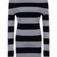 Strapless long-sleeved knitted mini dress with stripes