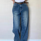 Vintage blue boyfriend jeans with a washed look