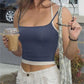 Vintage Blue Contrast Color Mock Two Piece Camisole