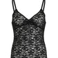 Vintage black lace camisole with V-neck and bow