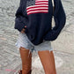 Vintage USA Flags Jacquard Pullover Sweater