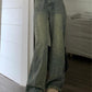 Vintage baggy boyfriend jeans with faded effect