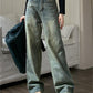 Vintage baggy boyfriend jeans with faded effect