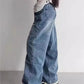 Hip Hop Boyfriend Baggy Jeans with Foldable Waistband