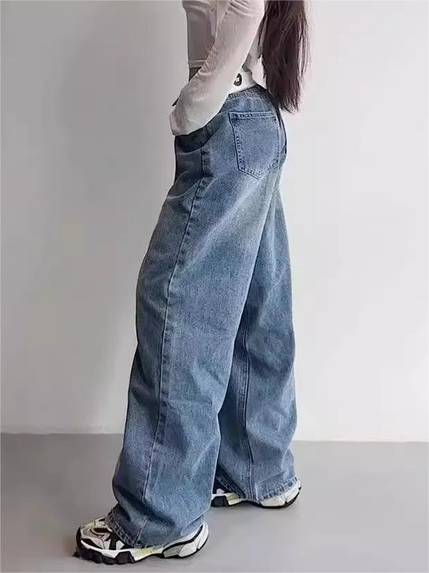 Hip Hop Boyfriend Baggy Jeans with Foldable Waistband