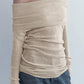 Apricot Vintage Strapless Slim Long Sleeve Knitted Sweater