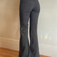 Dark Grey Vintage Pleated Flared Pants