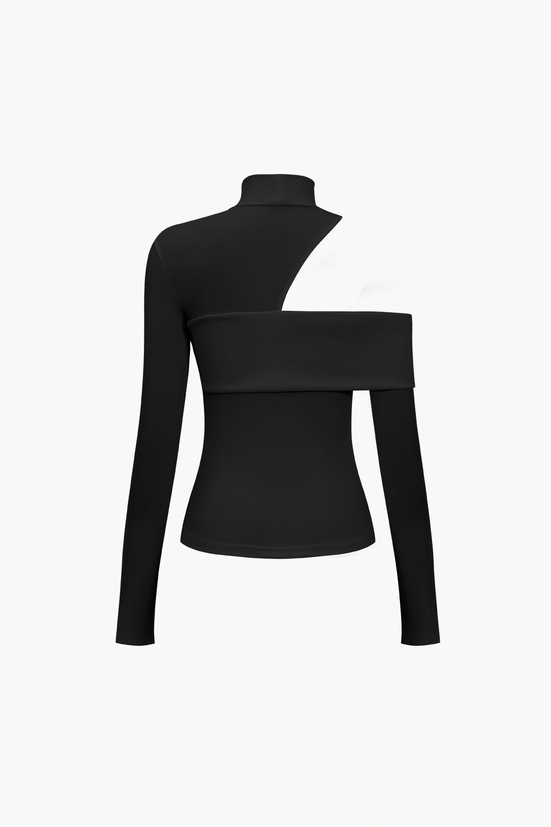 90s Solid Asymmetric Long Sleeve Top