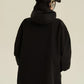 Retro Black Waterproof Oversize Outdoor Jacket with Hood