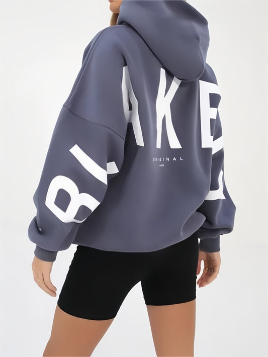 Hip hop oversize hoodie with letter print