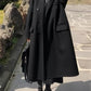 Black Vintage Double Breasted Long Coat