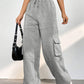 Grey vintage sweatpants with flap pockets