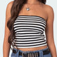 Mehrfarbiges Y2k Gestreiftes Slim Fit Bauchfreies Bandeau Top