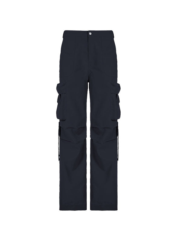 Hip Pop Low Rise Cargo Pants with Zipper