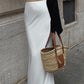 Solid color satin mermaid maxi skirt