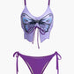 Y2K Butterfly Pattern Lace Up Bikini Set