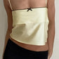 Contrast satin cami top with bow decoration