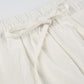 White Classic Drawstring Straight Pants