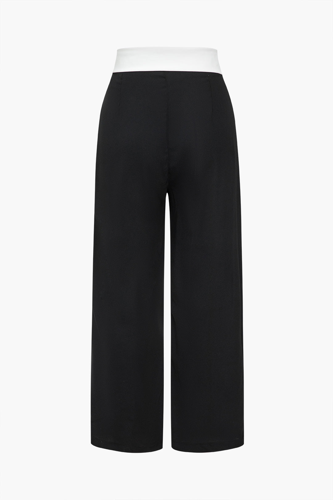 2000s Basic Contrast High Waist Wide Leg Pants