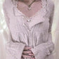 Beige Vintage Pointelle Cardigan with Square Neckline