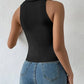 Vintage Slim Fitted Sleeveless Top with Collar