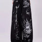 Black grunge graffiti print baggy jeans