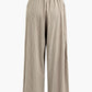 Retro Tan Solid Pleated Wide Leg Pants