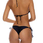 Black vintage sequin lace-up bikinis