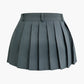 Buckle Layer Pleated Mini Skirt