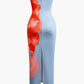 Y2K floral print maxi dress with slit